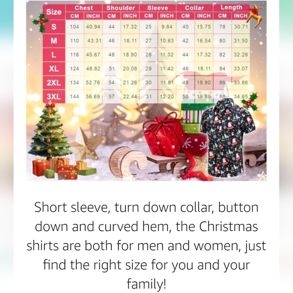 Christmas Hawaiian Button Down Shirt for Men Xmas Santa Printed - Picture 8 of 8